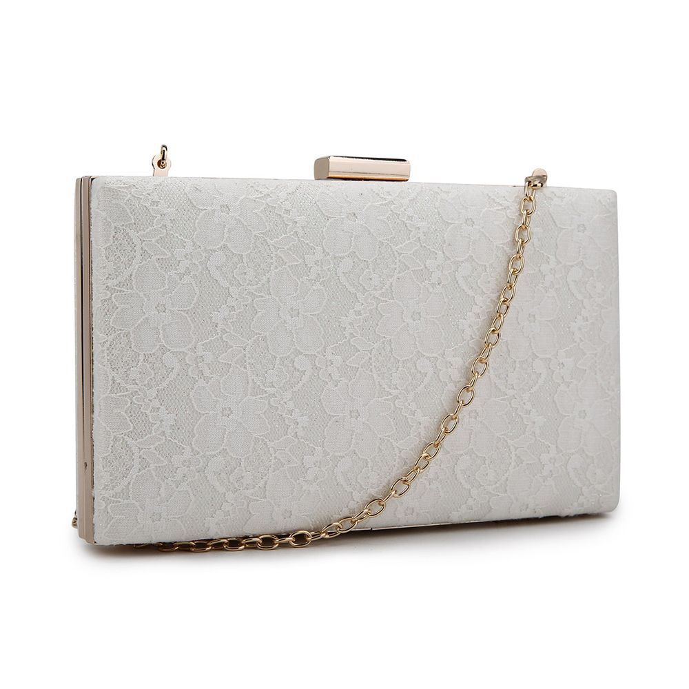 Hardcover kanten clutch met klein glittertjes