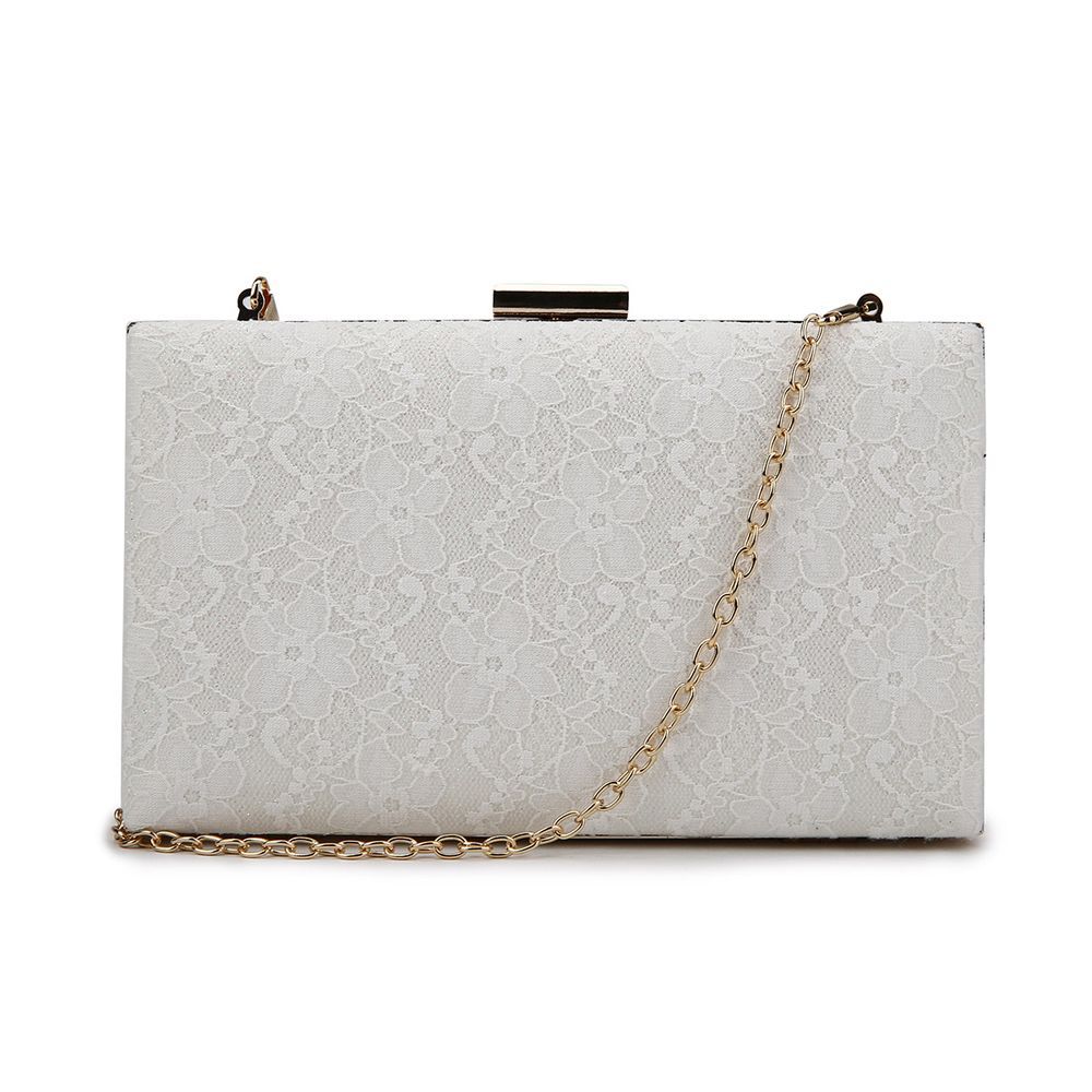 Hardcover kanten clutch met klein glittertjes