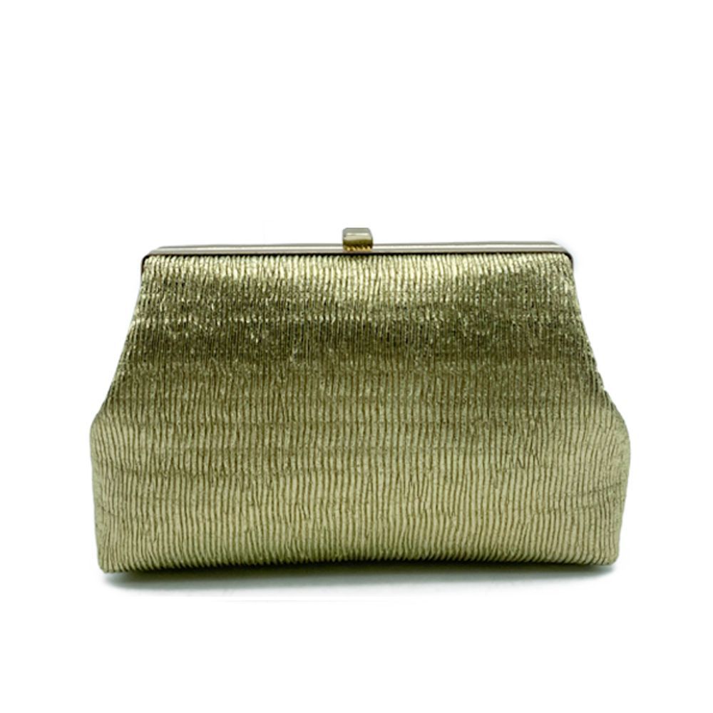 Goudkleurige Vintage clutch met leather look