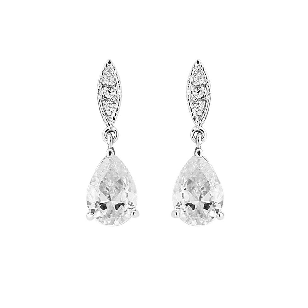 Ovaalvormig oorhanger van cubic zirkonia steen