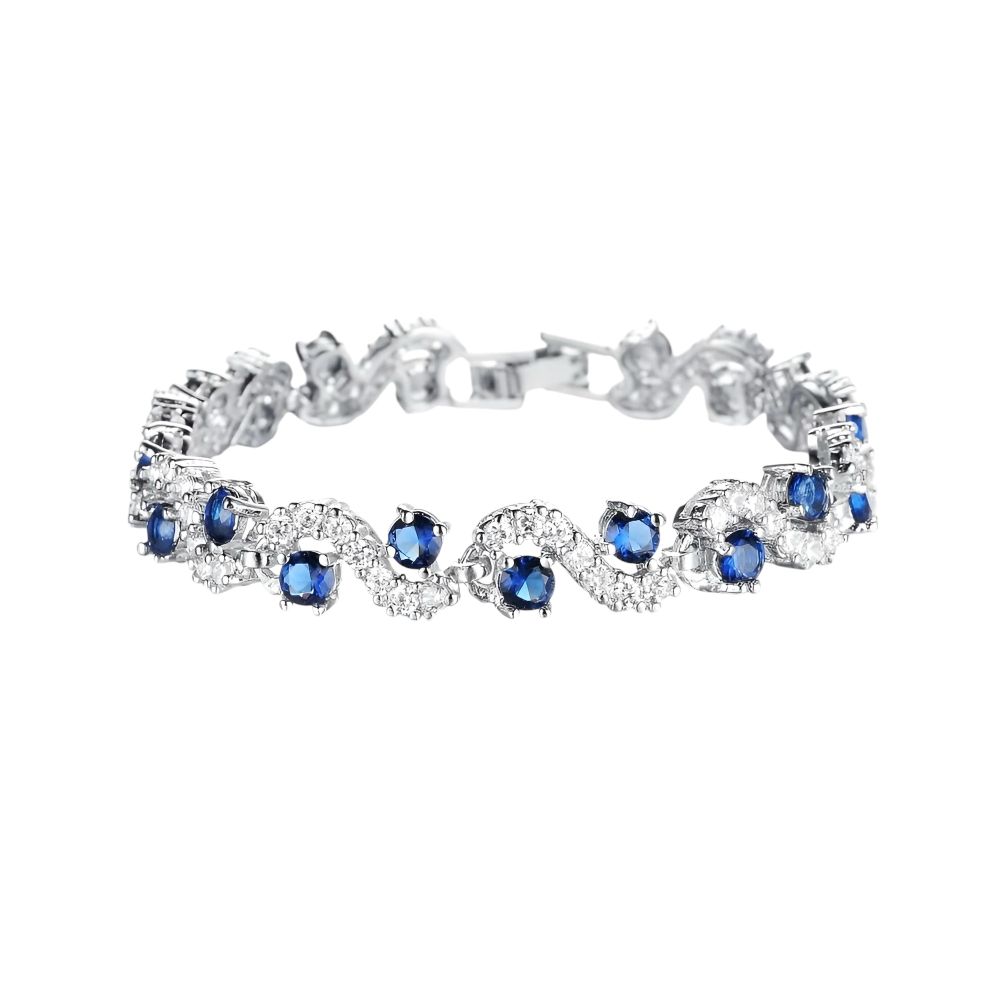 Kristallen armband met blauwe zirkonia kristallen