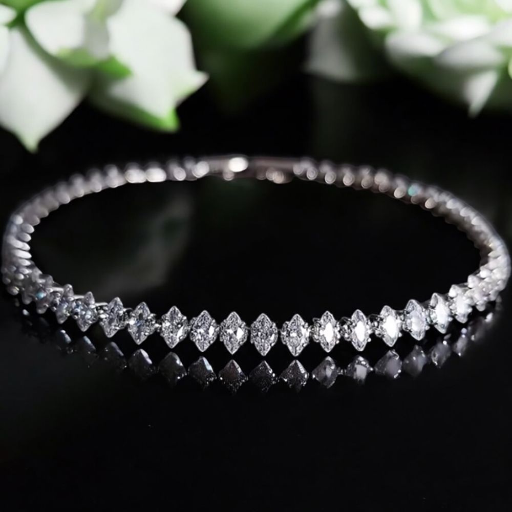 Fijne armband met marquise geslepen kristallen