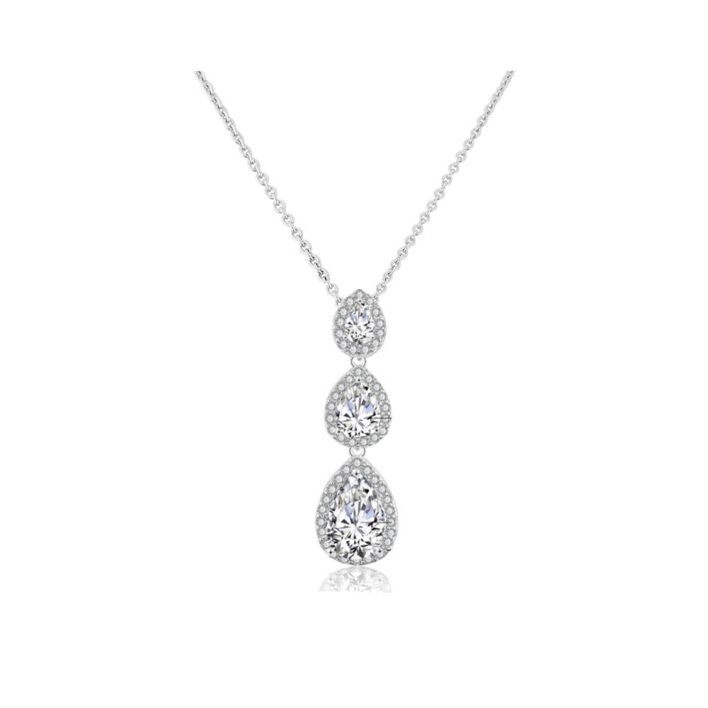 Kristallen druppel ketting met zirkonia steentjes