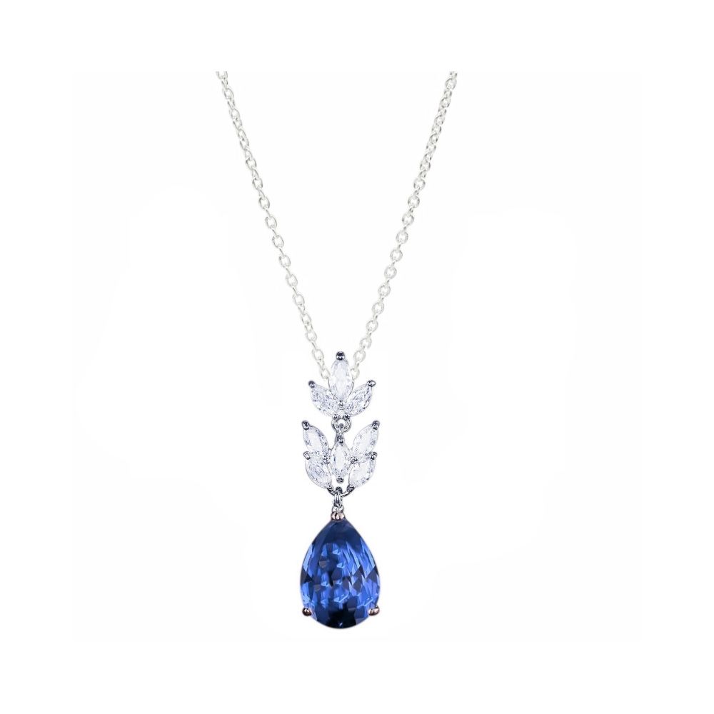 Starlet style ketting met saffierblauwe kristal hanger