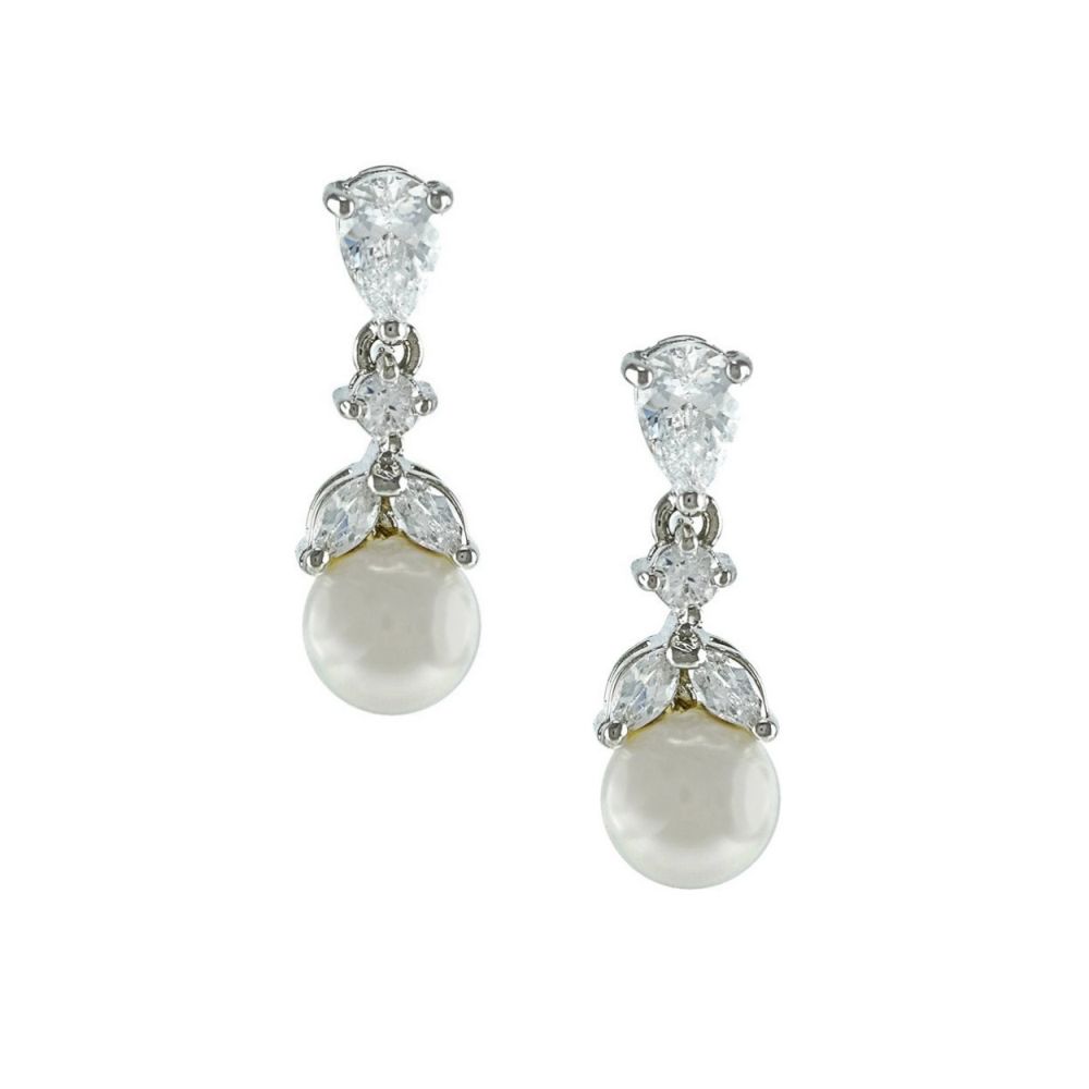 Oorbellen van de Markies style sieraden set met parels en zirkonia kristallen