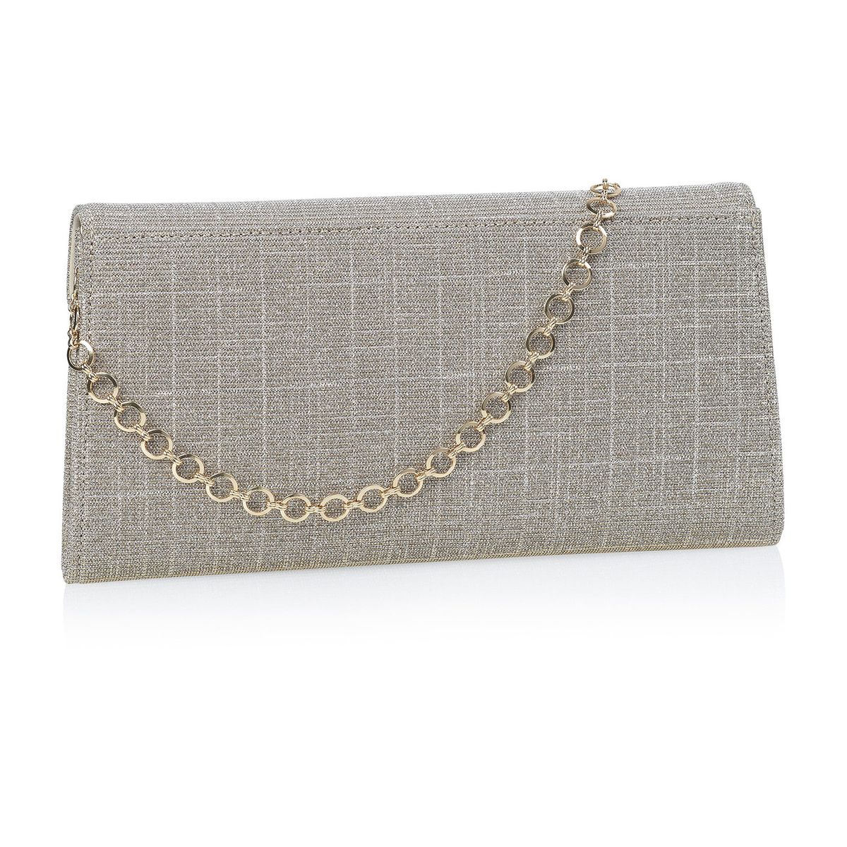 Enveloptasje in metallic goudkleur, achterzijde