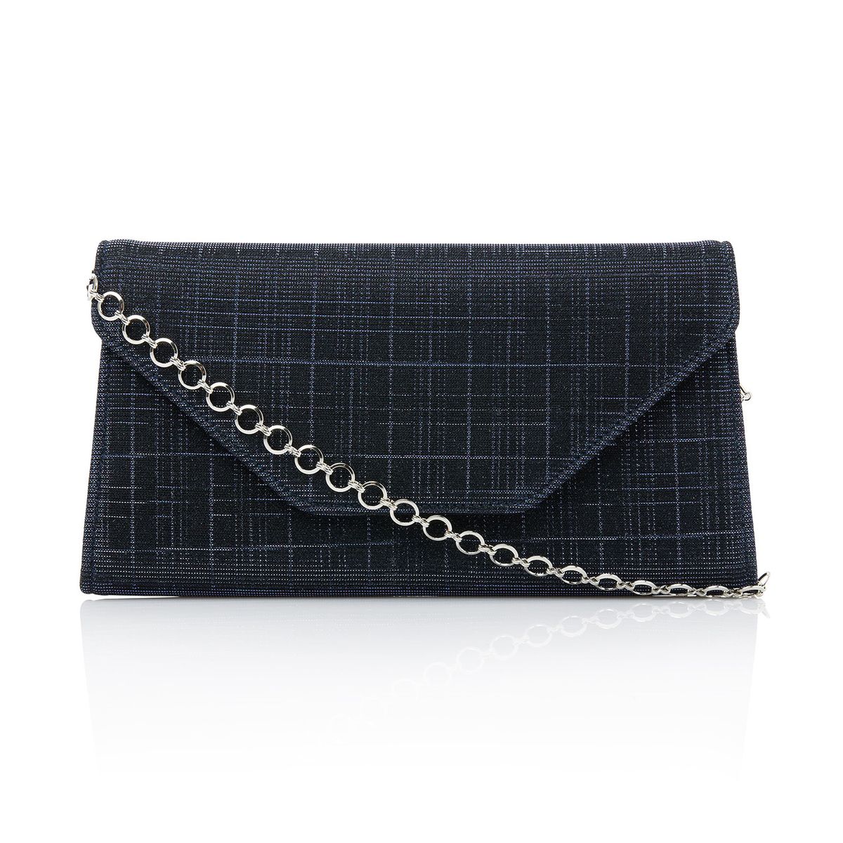 Enveloptasje in metallic navy blauw