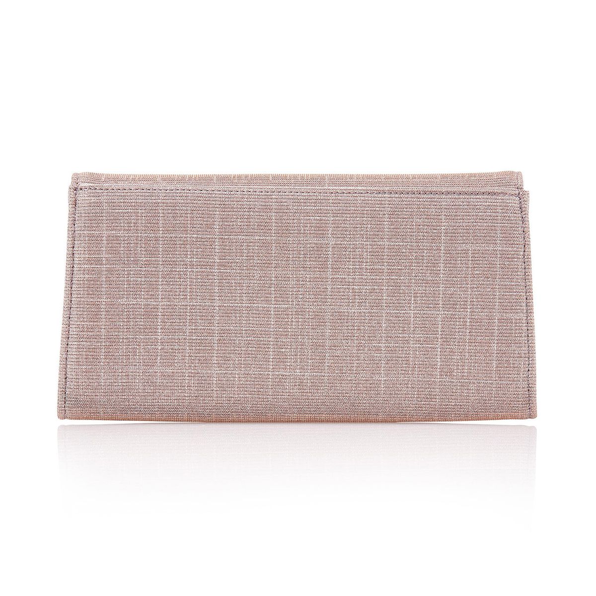 Enveloptasje in metallic rose-goudkleur, achterkant