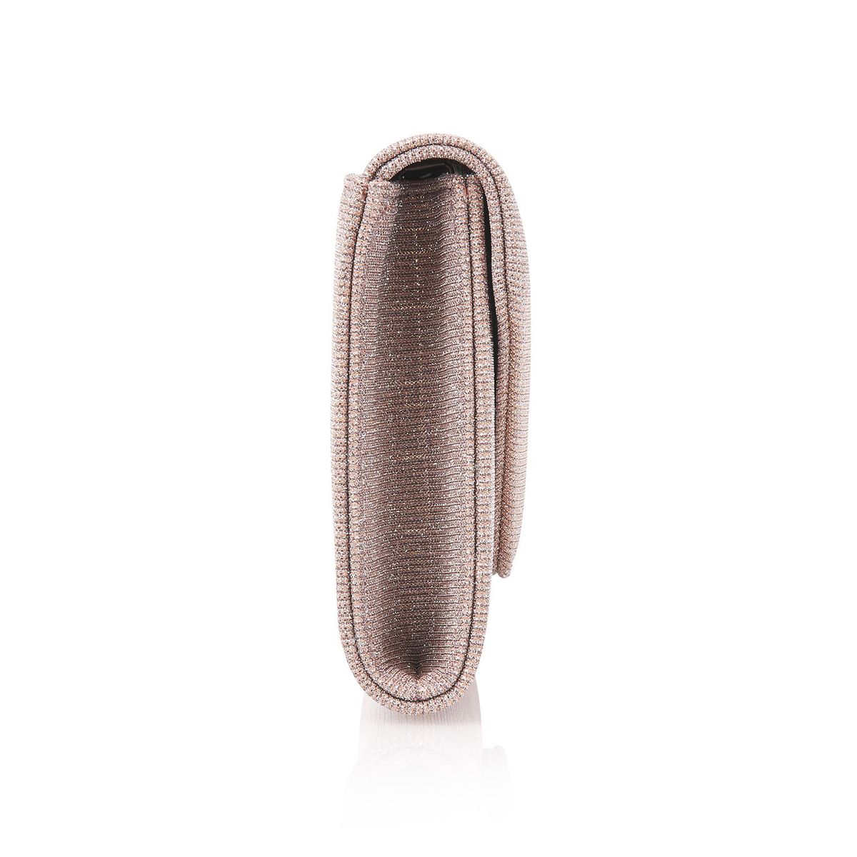 Enveloptasje in metallic rose-goudkleur, zijkant
