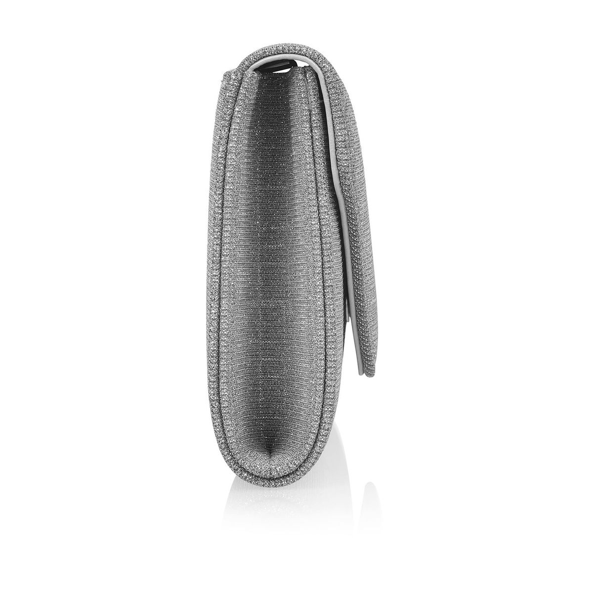 Enveloptasje in metallic zilver kleur, zijkant