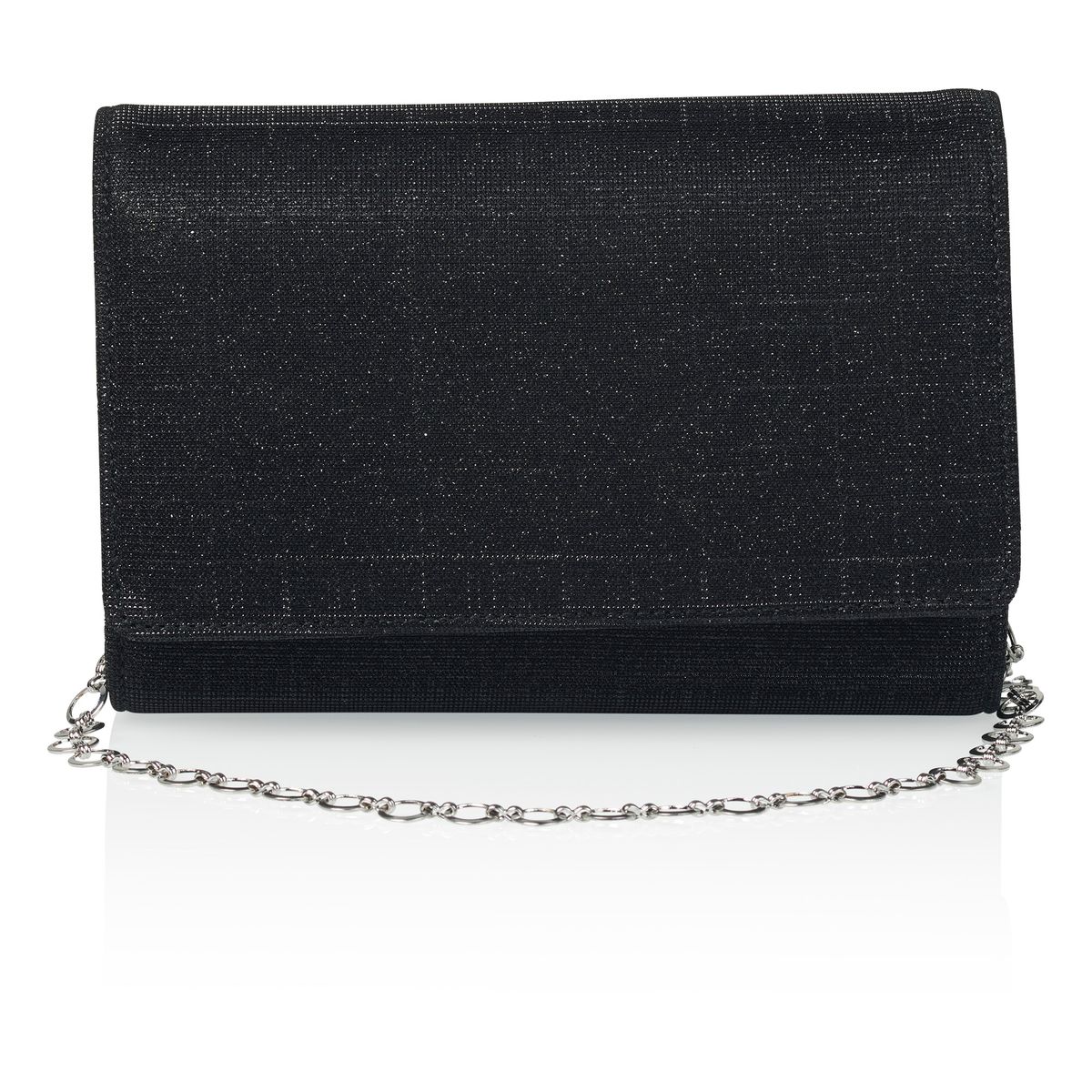 Zwarte compacte clutch met halve envelop klep