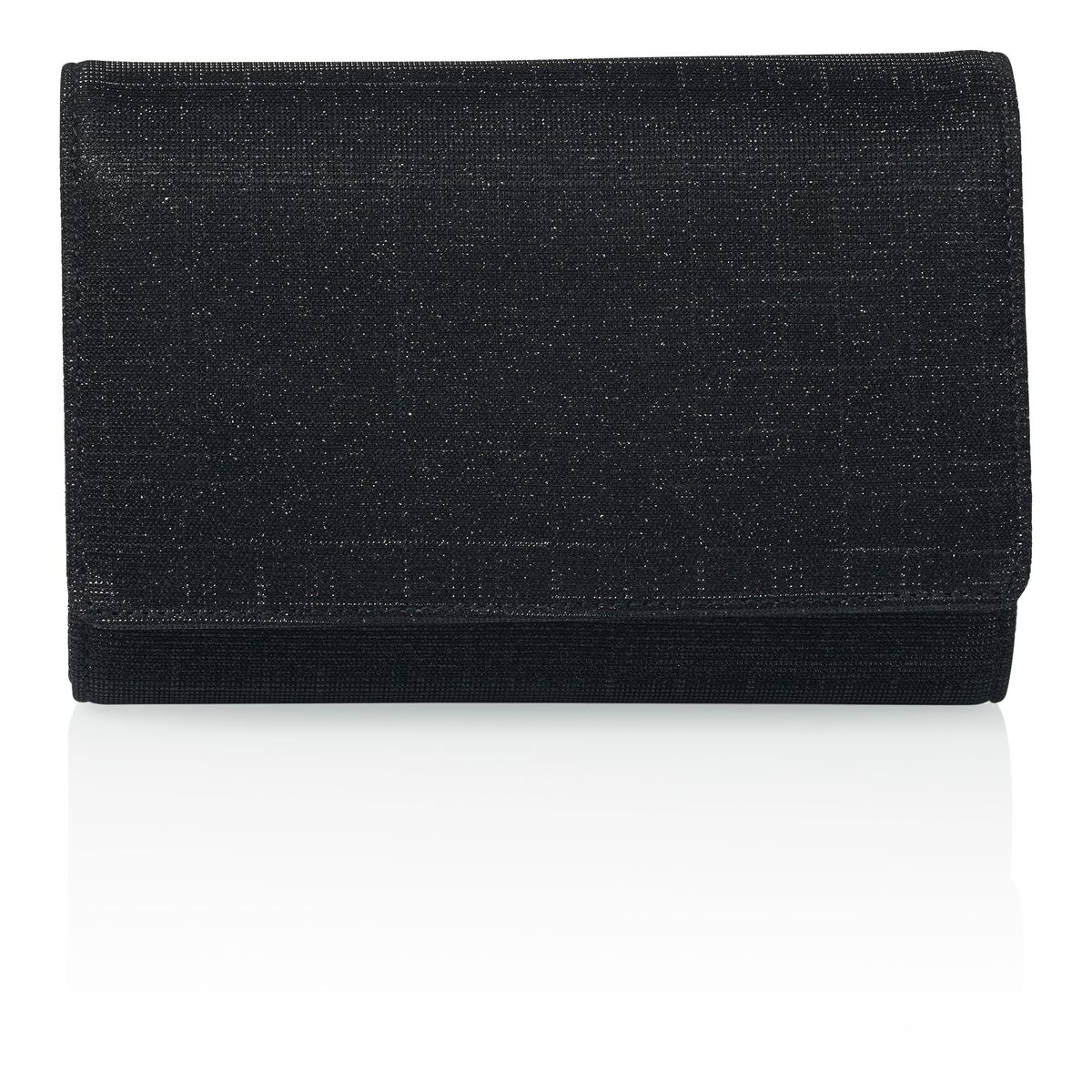 Zwarte compacte clutch met halve envelop klep