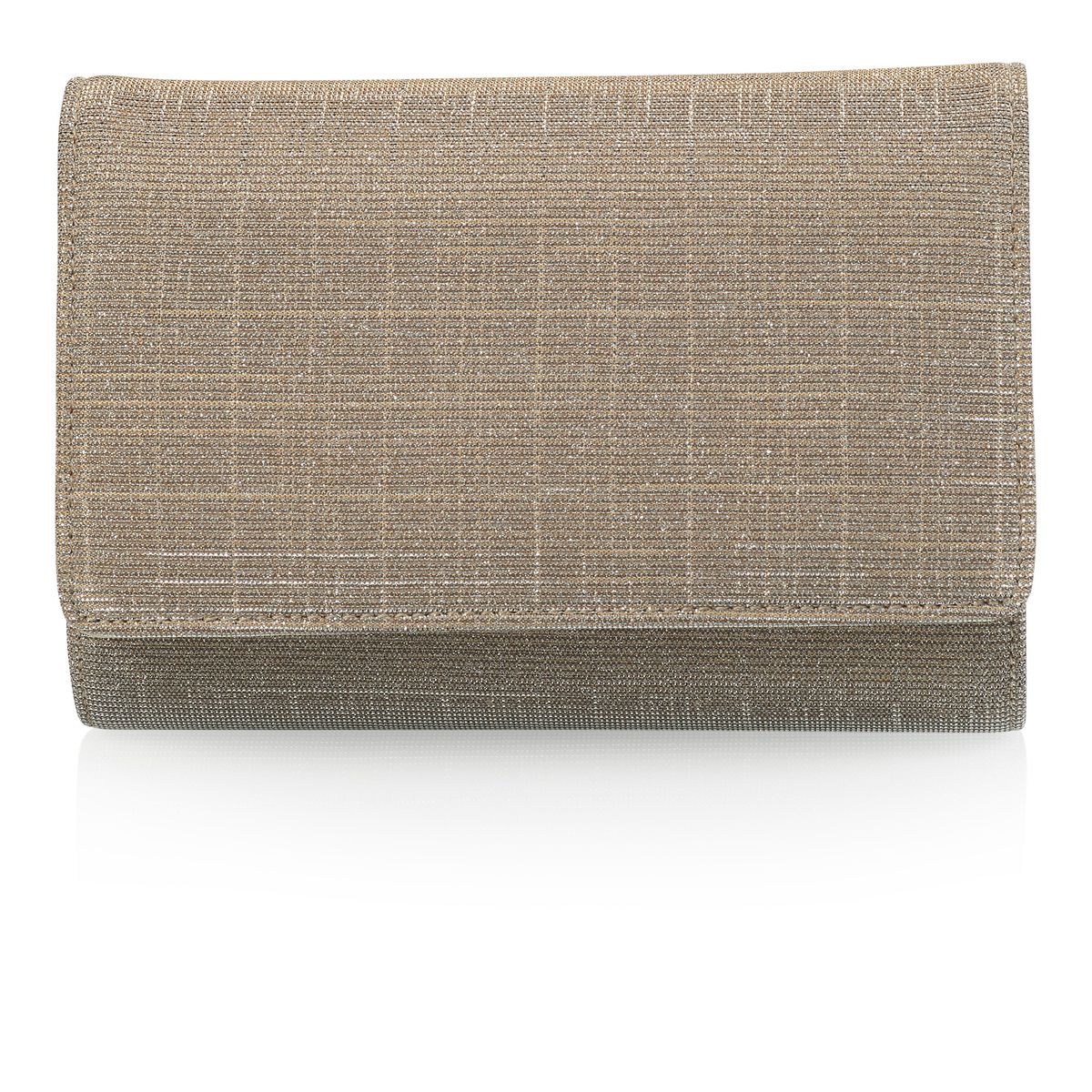 Goudkleurige kleine metallic clutch met glitter afwerking