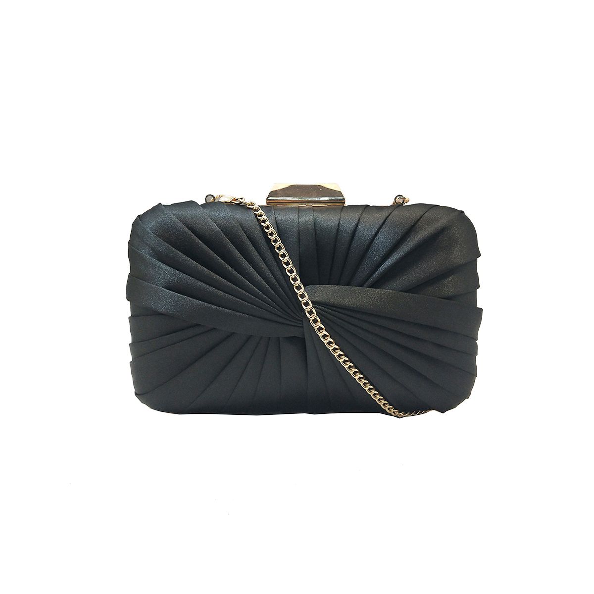 Zwarte Clutch met stijlvolle twist voorkant