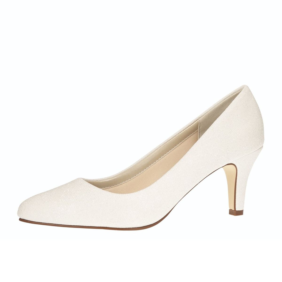 Off-white metallic glitterschoen met lage hak