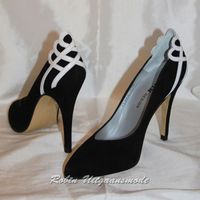 Zwarte-witte pumps met high heels