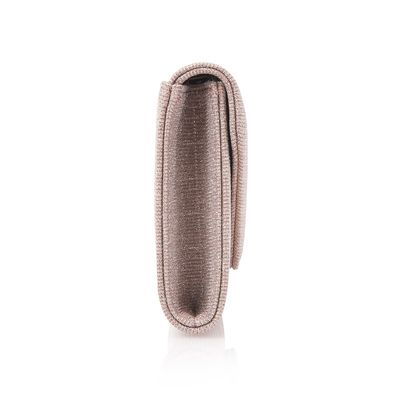 Enveloptasje in metallic rose-goudkleur, zijkant