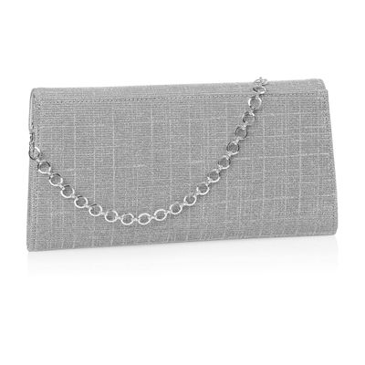 Enveloptasje in metallic zilver kleur, achterkant