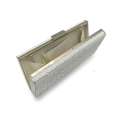 Witte Glamour enveloptas versierd met ronde bolletjes in open stand