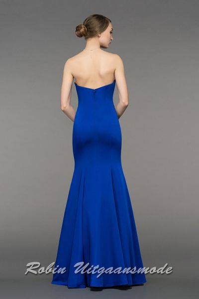 Achterkant van de Strapless galajurk met hartshape lijfje en zeemeerminrok