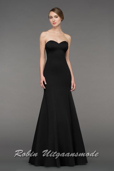 Zwarte Strapless galajurk met hartshape lijfje en zeemeerminrok