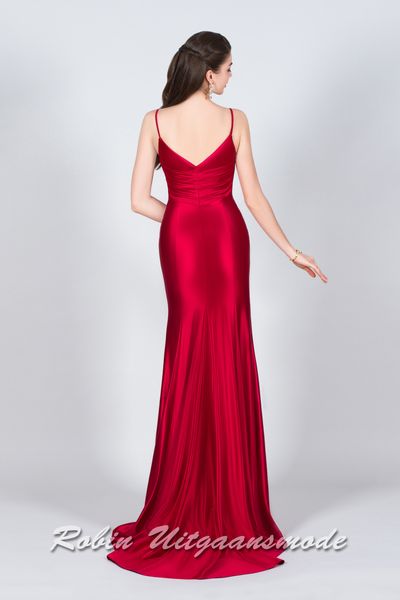 Achterkant van de Galajurk met sweetheart halslijn, gedrapeerd lijfje