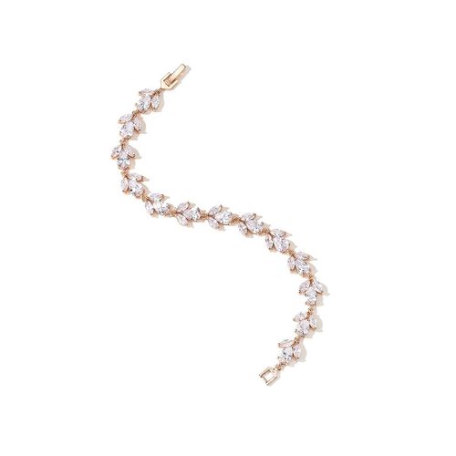 Franse stijl goudkleurige armband met zirkonia kristallen