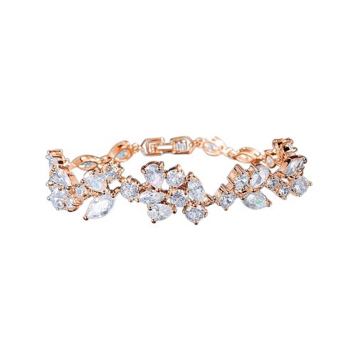 Franse stijl goudkleurige armband met zirkonia kristallen