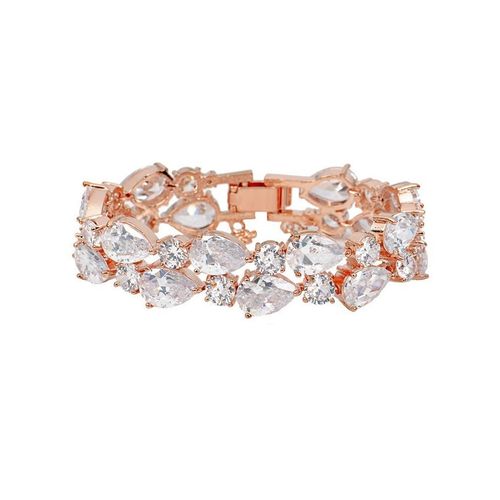 Extravagante armband met heldere zirkonia kristallen
