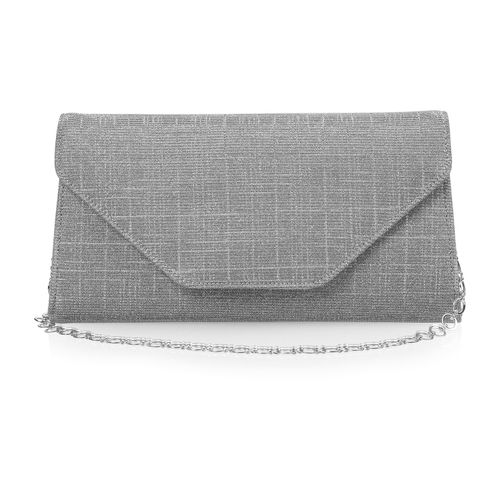 Enveloptasje in metallic zilver kleur