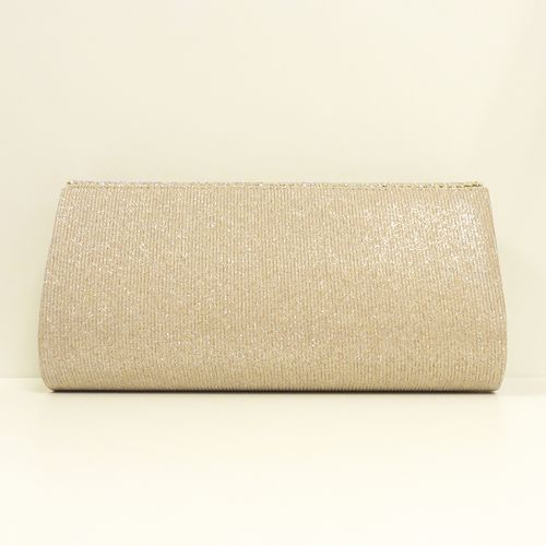 Achterzijde van de Goudkleurig enveloptasje met subtiele glitters op de klep
