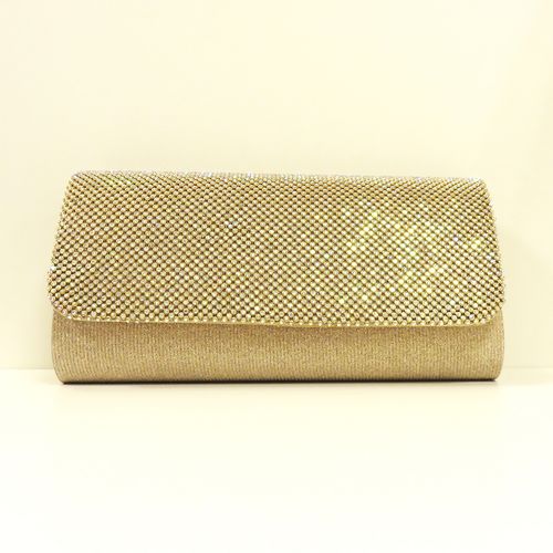 Goudkleurig enveloptasje met subtiele glitters op de klep