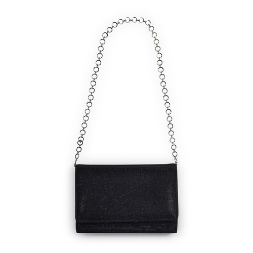Zwarte compacte clutch met halve envelop klep