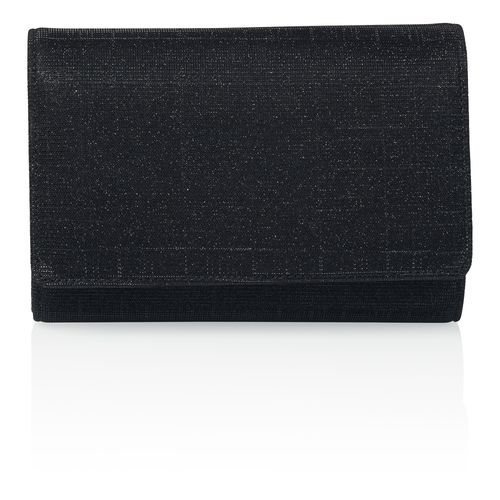 Zwarte compacte clutch met halve envelop klep