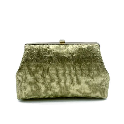 Goudkleurige Vintage clutch met leather look