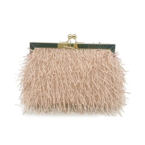 Fringe clutch met goudkleurige sluiting