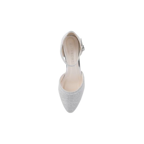 Boven aanzicht van de Zilverkleurige Metallic schoen met middelhoge blokhak van 5cm