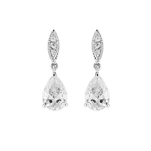 Ovaalvormig oorhanger van cubic zirkonia steen