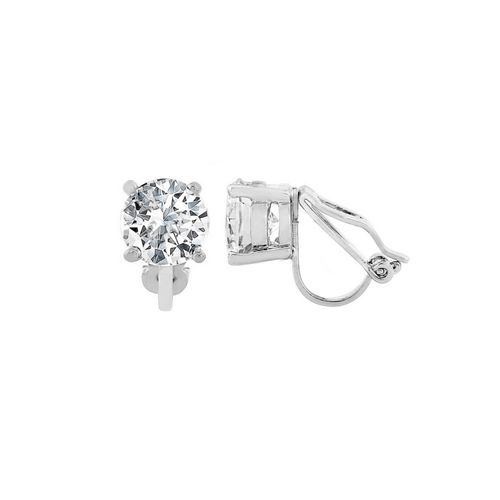 Solitaire clip oorknopjes met zirkonia kristallen