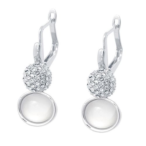 Oor hangertjes met strass en gladde steen