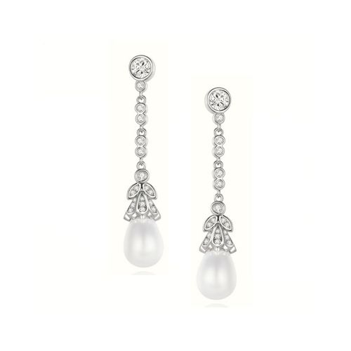 Vintage parel oorbellen met kristallen
