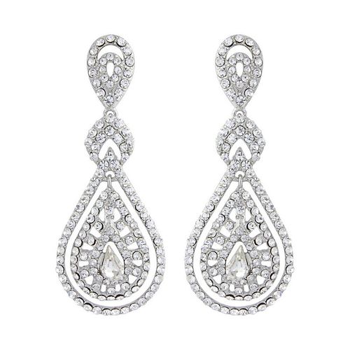 Blinkende statement oorhangers met kleine strass steentjes