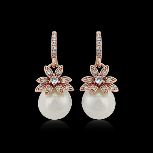 Pareloorbellen in vintagestijl met zirkonia steentjes