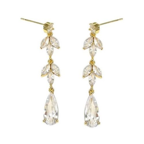 Lange oorbellen met cubic zirkonia kristallen