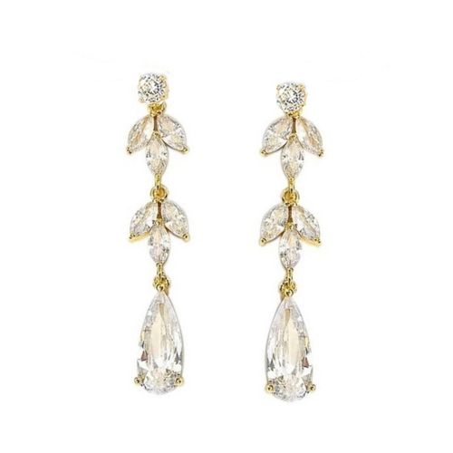 Lange oorbellen met cubic zirkonia kristallen