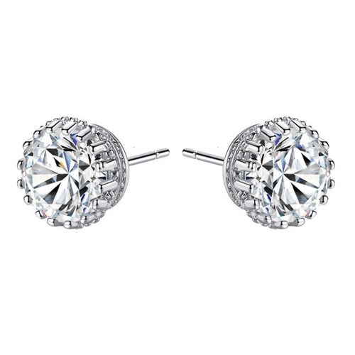 Kleine oorstekers met één ronde strass steen