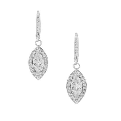 Ovaalvormige oorbellen met cubic zirkonia stenen
