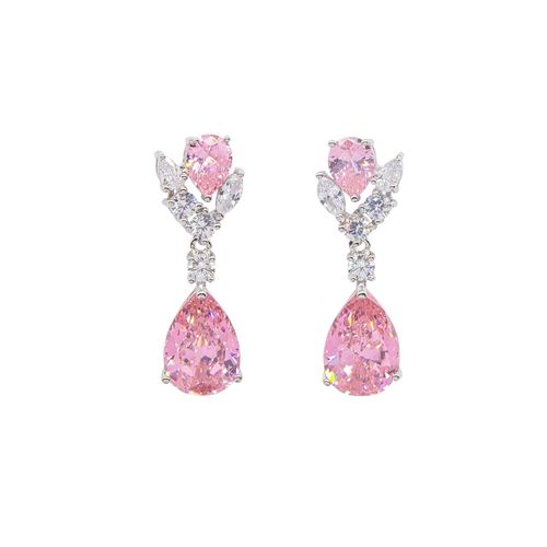 Starlet oorbellen met roze kristal en zirkonia afwerking