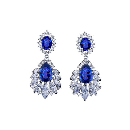 Starlet-oorbellen met zirkonia en blauwe kristallen