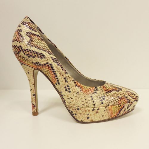Gala schoen met hoge hakken en slangenleer print